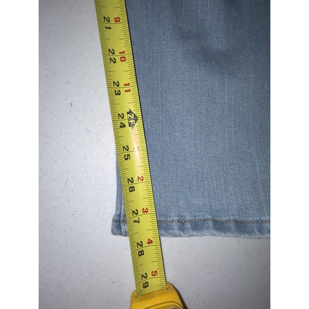 KUNMI Women's Jeans Light Wash Size L Distressed Straight Leg - Picture 7 of 7